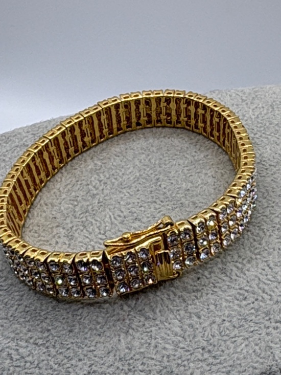 Jewelry - Gold Crystal 18kt GE Tennis Bracelet - Women Jewelry 8”